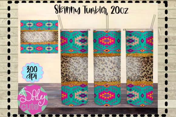 Aztec Tumbler 20oz Leopard PNG