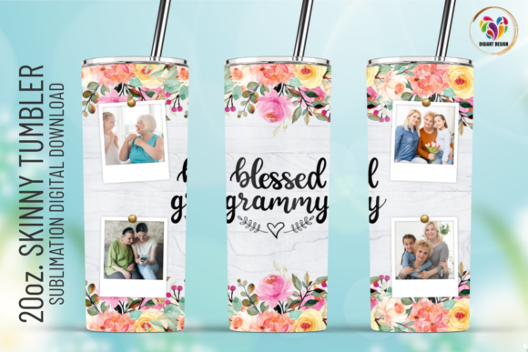 Blessed Grammy Photo Frame Tumbler Wrap