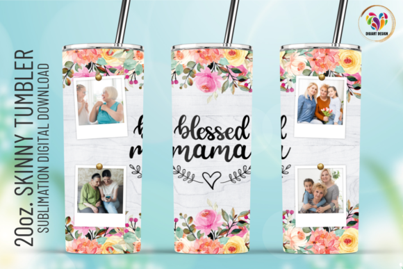 Blessed Mama Photo Frame Tumbler Wrap