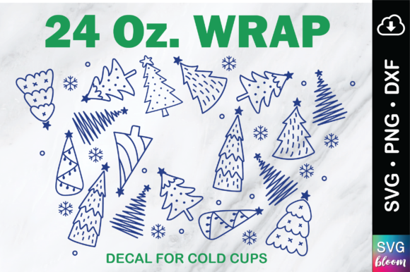 Christmas Tree 24oz Full Wrap Tumbler