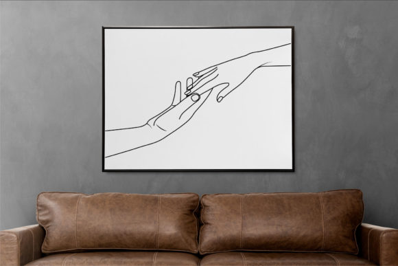 Couple Hands Line Drawing