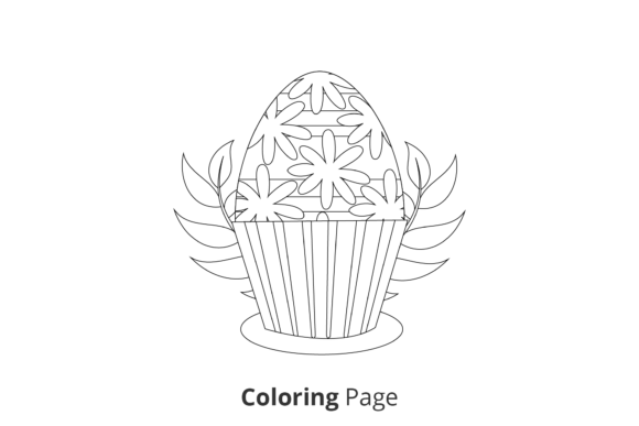 Easter Egg in Cup Coloring Page