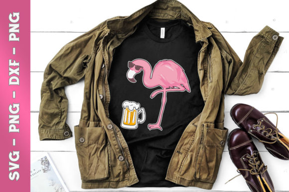 Flamingo Drinking Beer