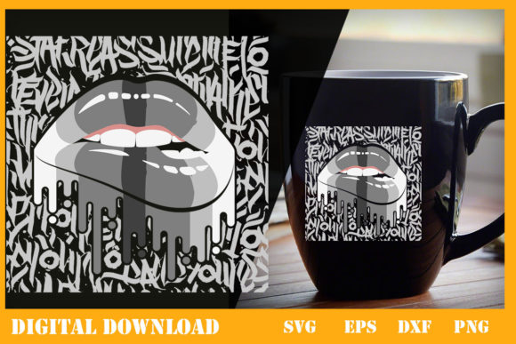 Graffiti Lips Hiphop Style