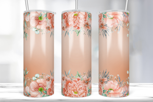 Orange Flower 20oz Tumbler Wrap