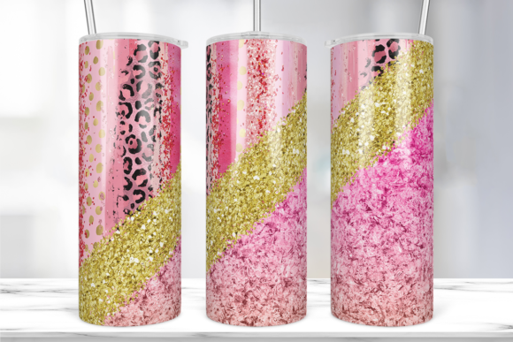 Pink Gradient Glitter 20oz Tumbler Wrap