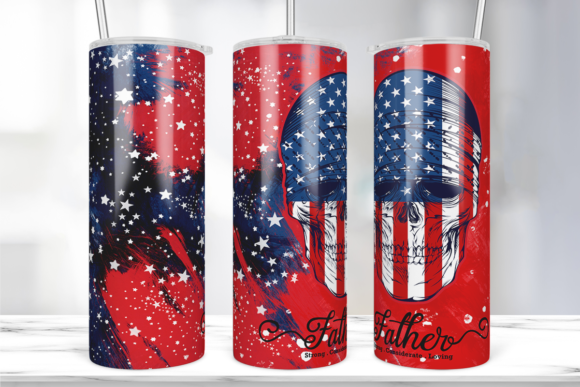 Skulls Usa Flag Tumbler Wrap