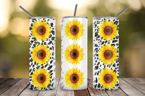Sunflower Leopard Tumbler Wrap